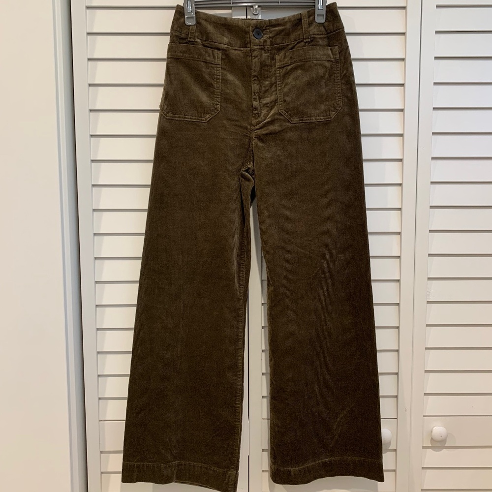 The Colette Corduroy Full-Length Wide-Leg Pants by Maeve